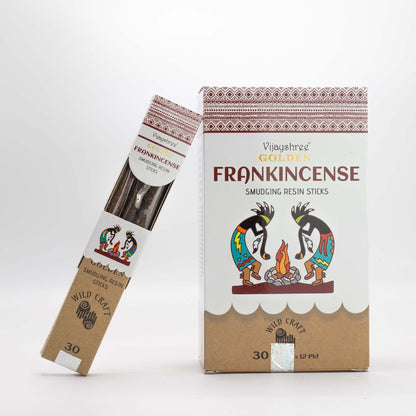 Golden Frankincense Smudging Resin Sticks – 30g - Vivid Aromas UK