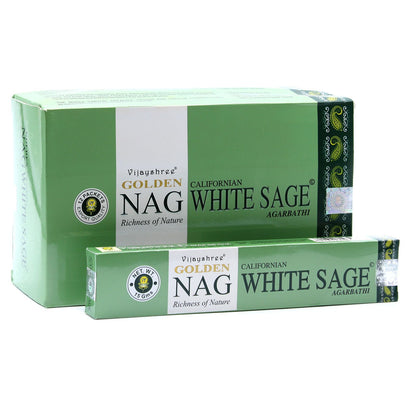 15g Golden Nag - White Sage Incense - Vivid Aromas UK