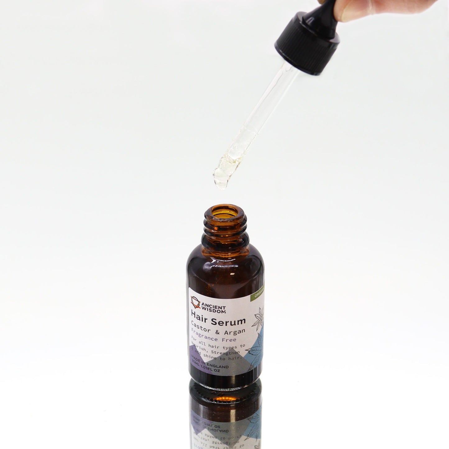 Organic Hair Serum 30ml - Unfragranced - Vivid Aromas UK