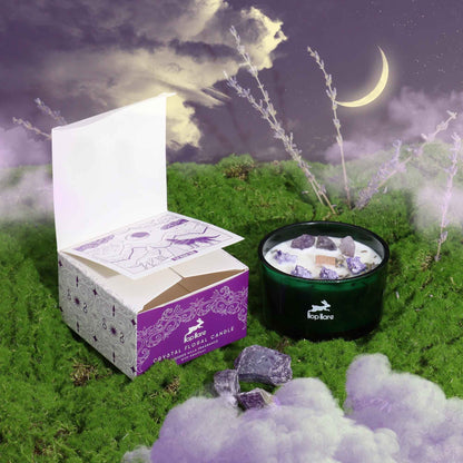 Hop Hare Crystal Magic Flower Candle - The Moon - Vivid Aromas UK