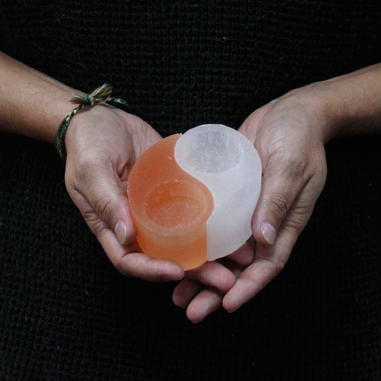 Selenite Ying Yang Candle Holder - Vivid Aromas UK