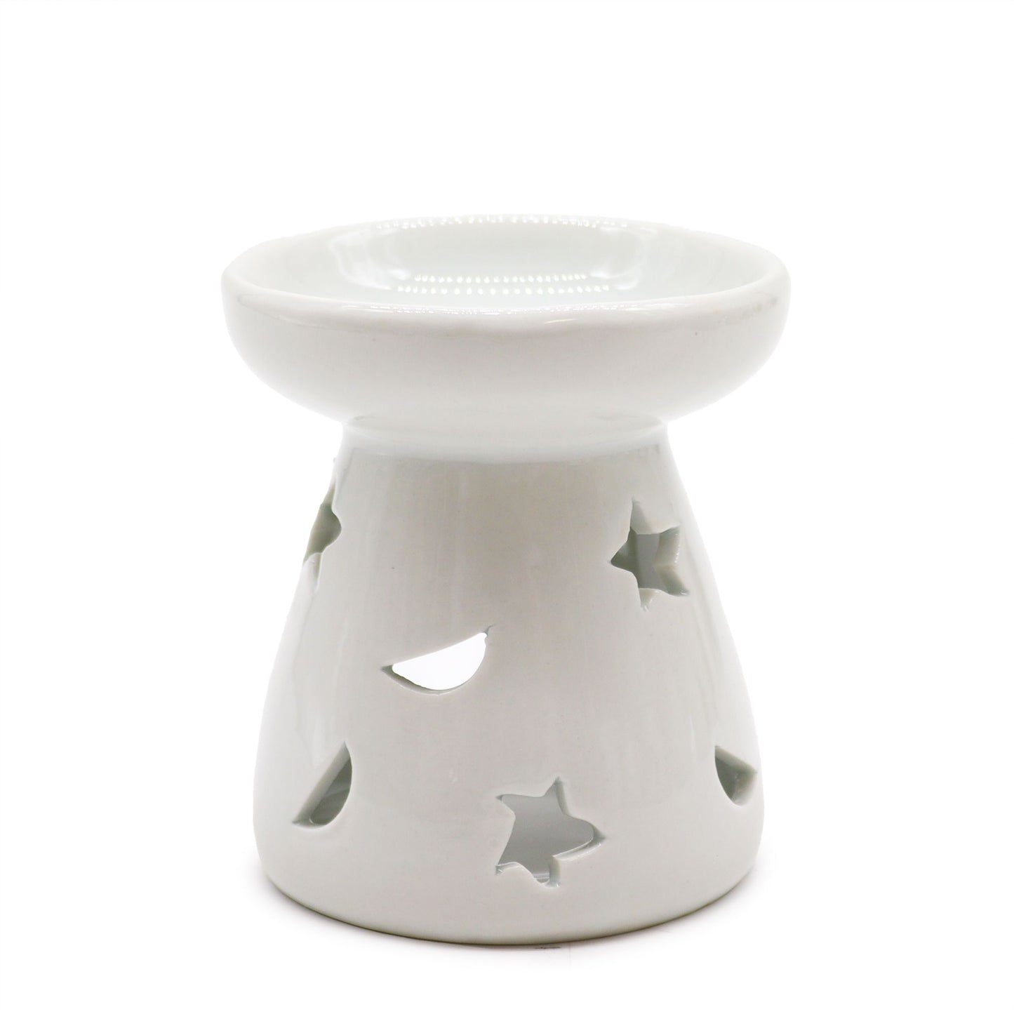 Sm Classic White Oil Burner - Moon & Star - Vivid Aromas UK