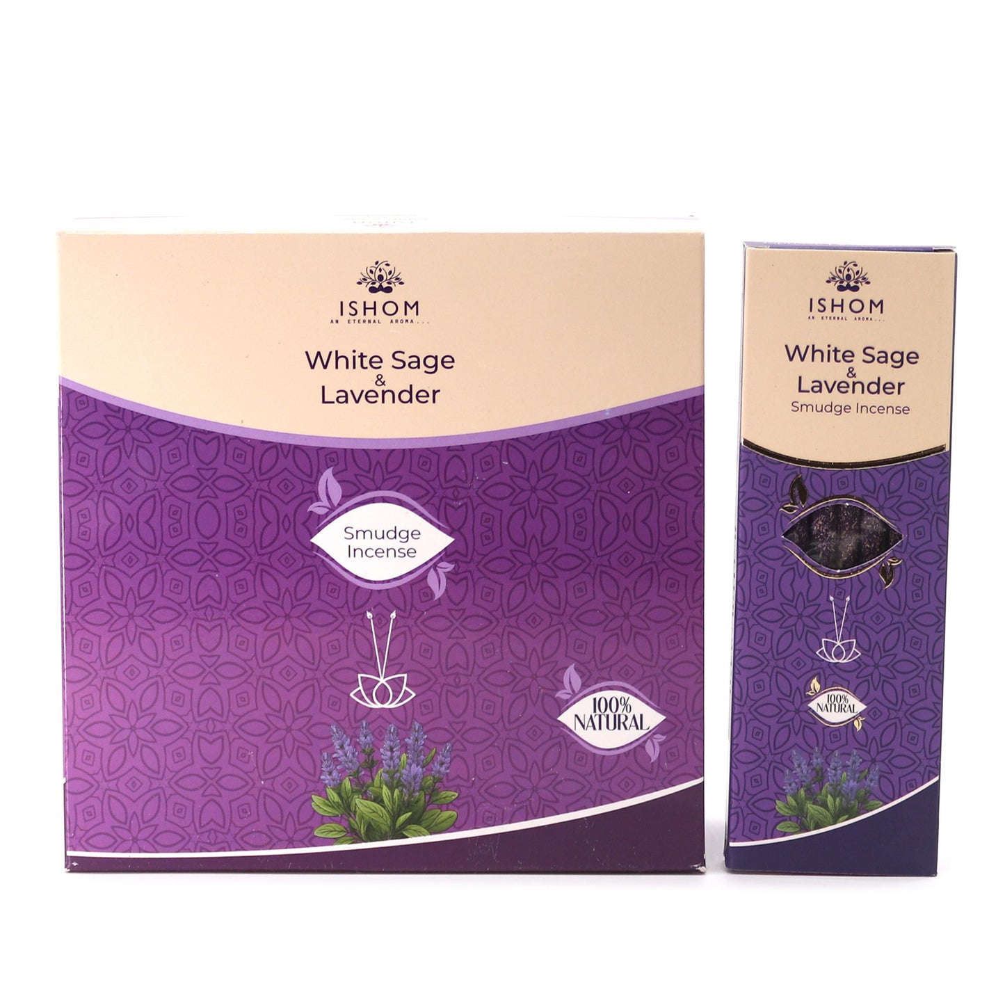 Ishom Smudge Incense - White Sage & Lavender - Vivid Aromas UK