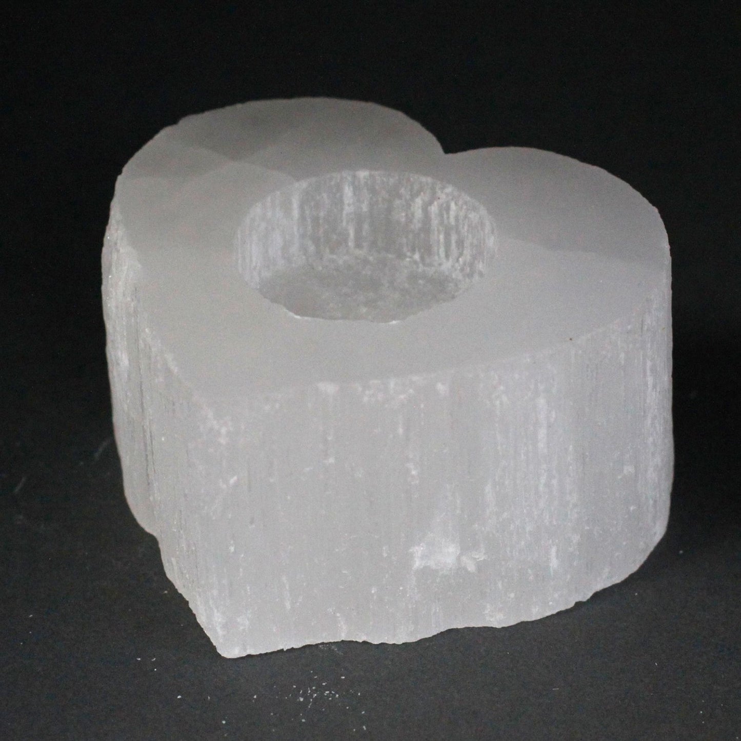Selenite Heart Candle Holder - Vivid Aromas UK