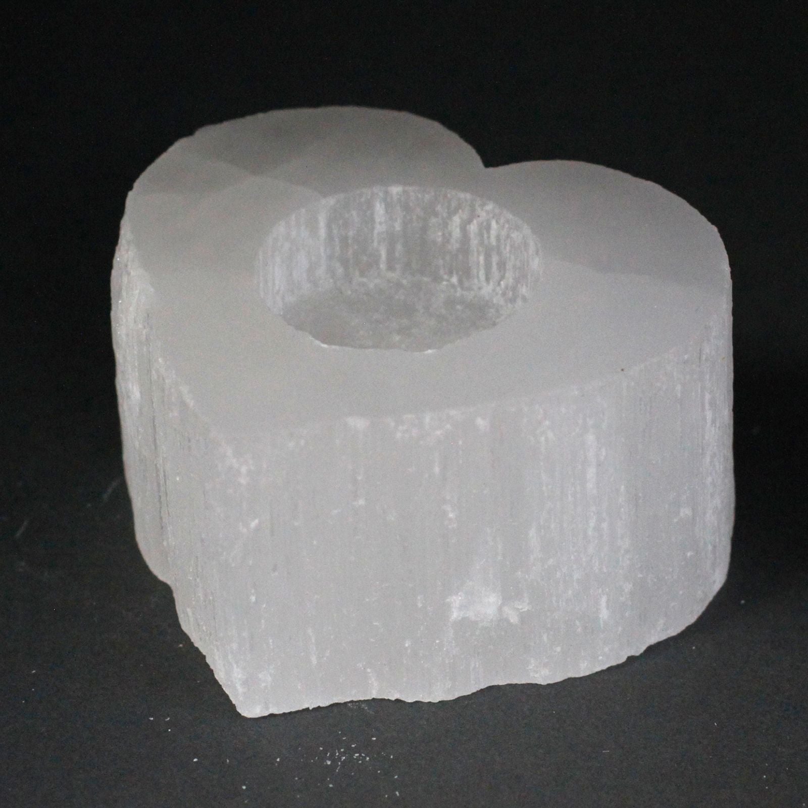 Selenite Heart Candle Holder - Vivid Aromas UK
