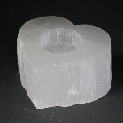 Selenite Heart Candle Holder - Vivid Aromas UK