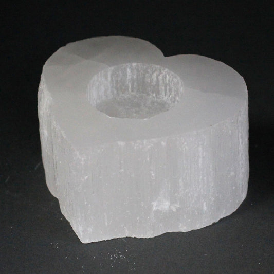 Selenite Heart Candle Holder - Vivid Aromas UK