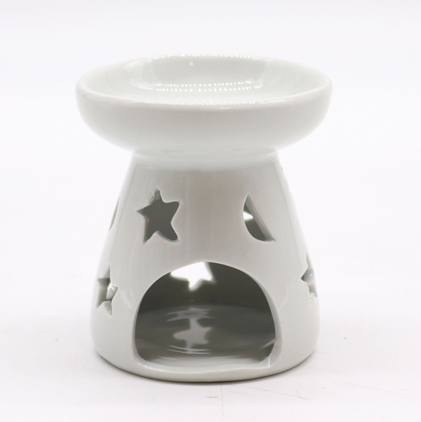 Sm Classic White Oil Burner - Moon & Star - Vivid Aromas UK