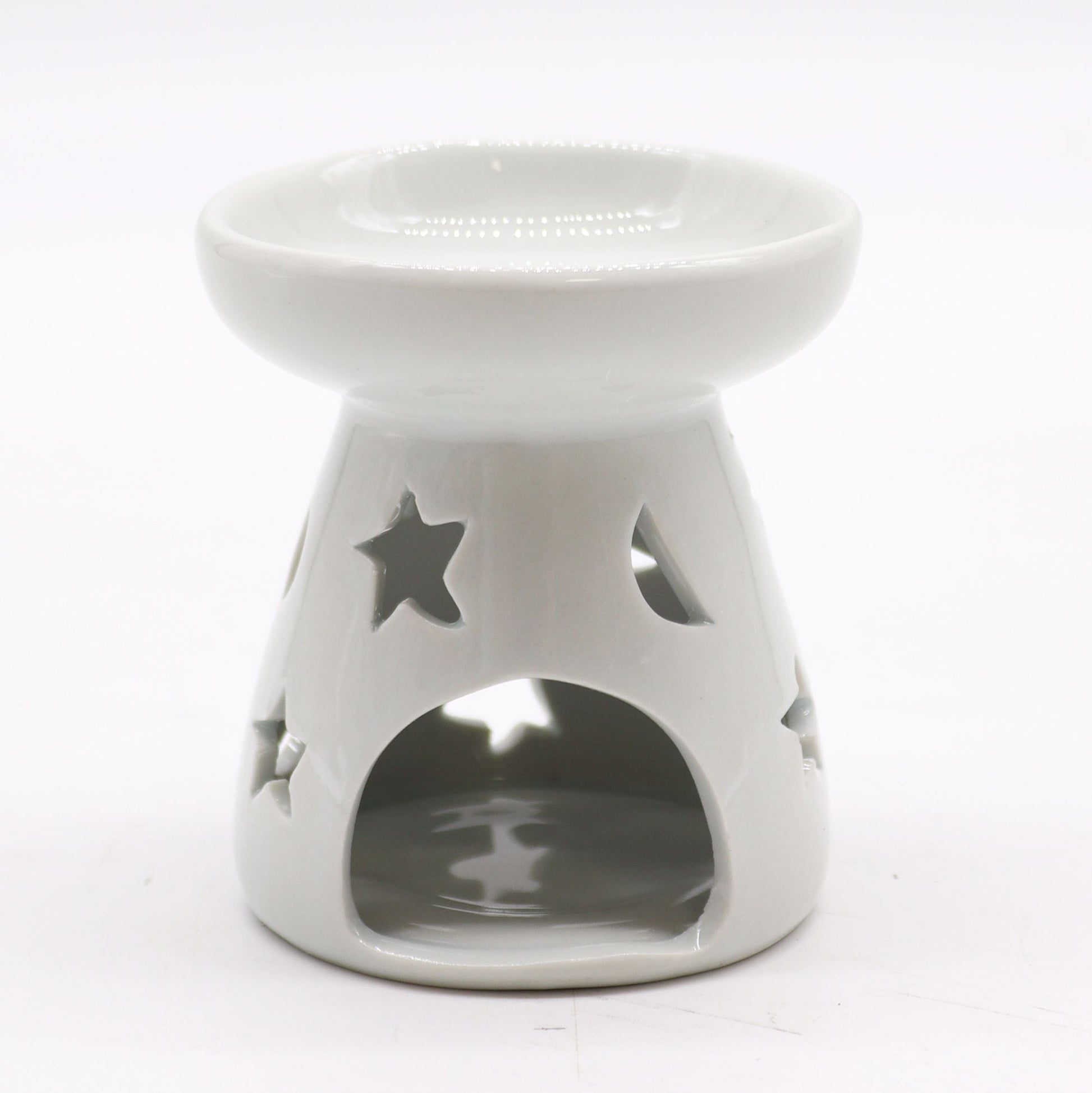 Sm Classic White Oil Burner - Moon & Star - Vivid Aromas UK