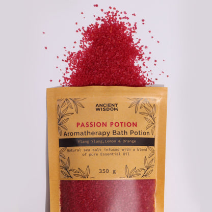 Aromatherapy Bath Potion in Kraft Bag 350g - Passion - Vivid Aromas UK