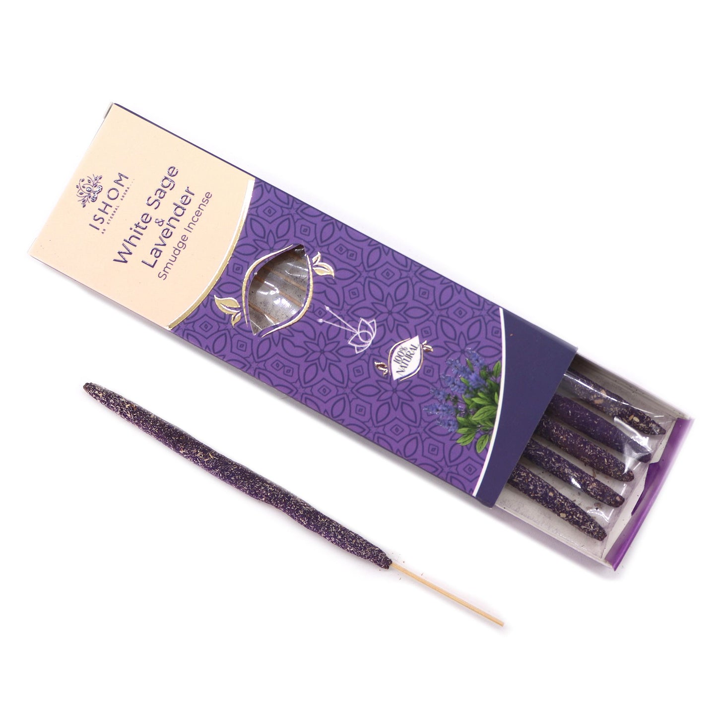 Ishom Smudge Incense - White Sage & Lavender - Vivid Aromas UK