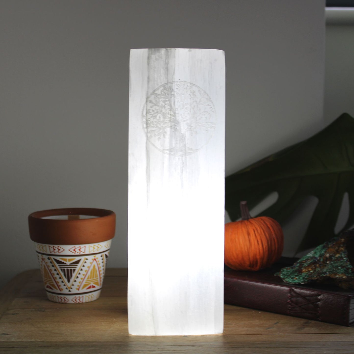 Selenite Block Lamp 25cm - Tree of Life - Vivid Aromas UK