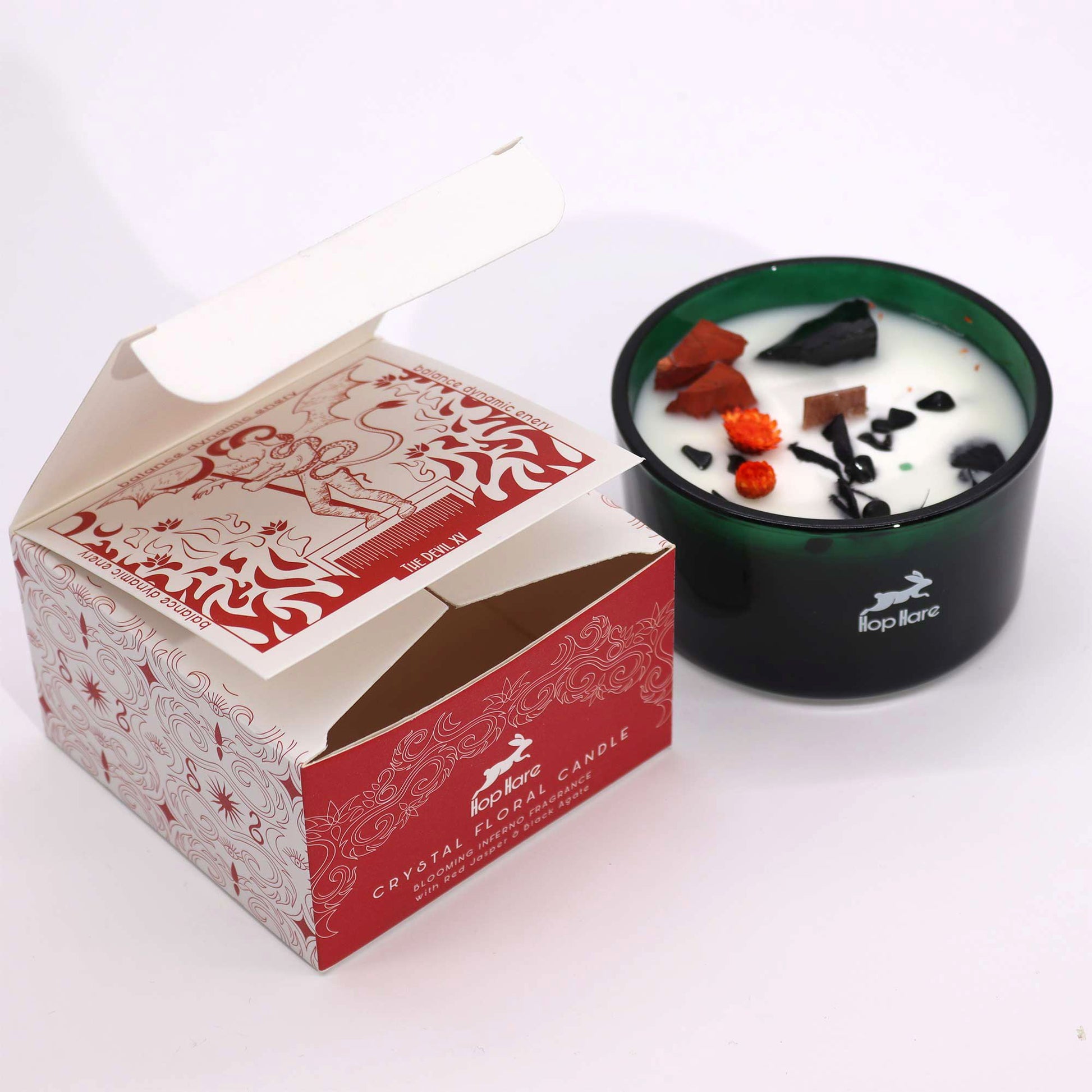 Hop Hare Crystal Magic Flower Candle - The Devil - Vivid Aromas UK