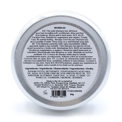 Wild Hare Solid Shampoo 60g - Aloe Vera - Vivid Aromas UK