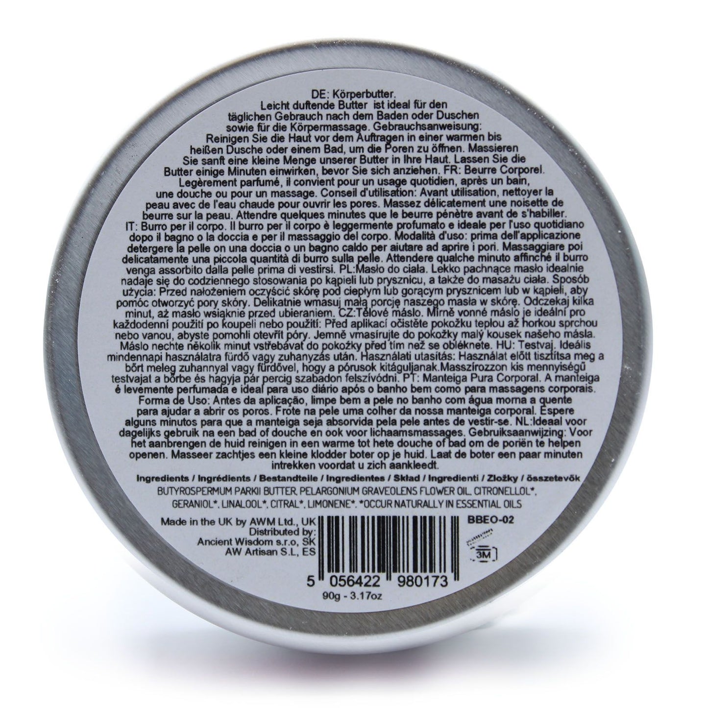 Aromatherapy Shea Body Butter 90g - Geranium - Vivid Aromas UK