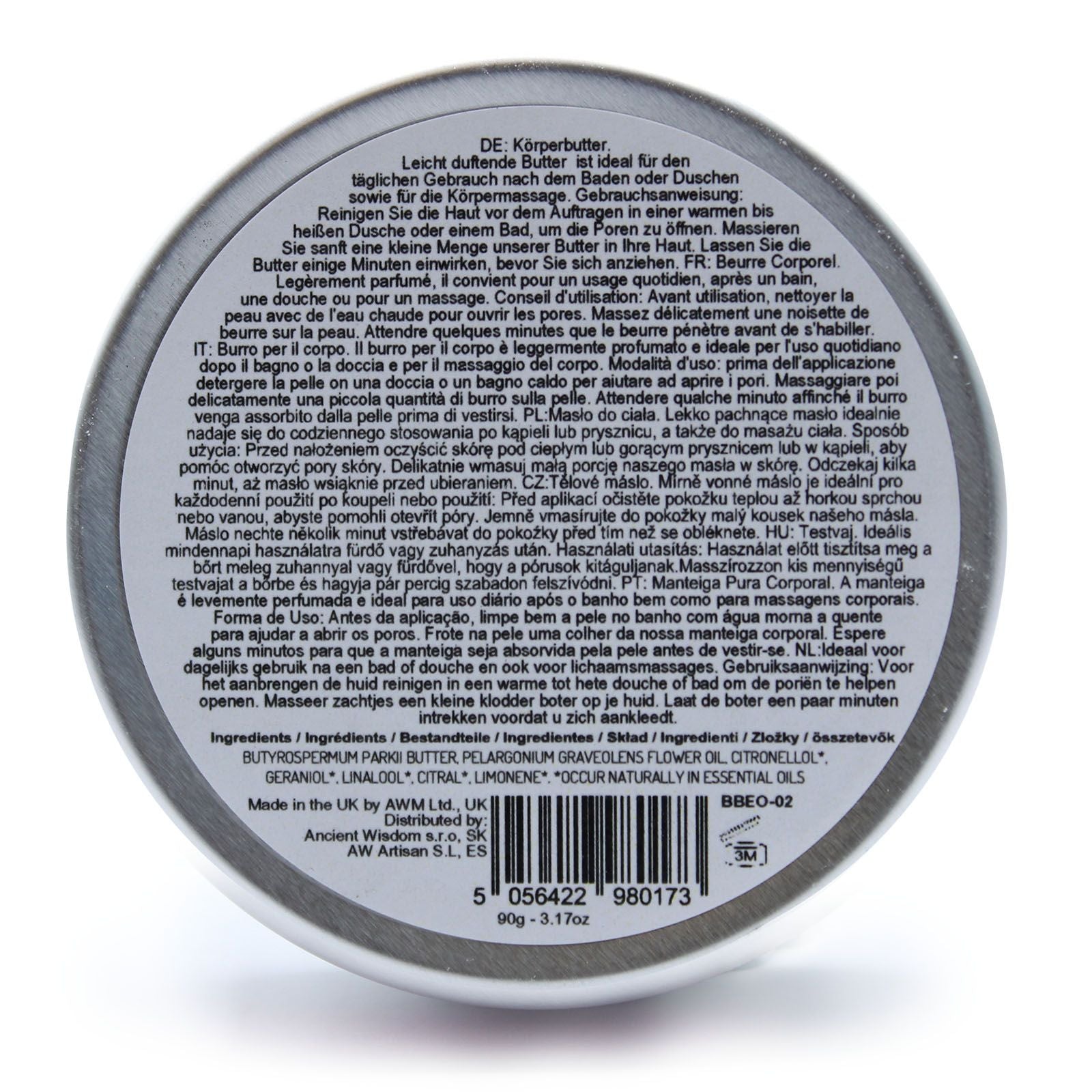 Aromatherapy Shea Body Butter 90g - Geranium - Vivid Aromas UK