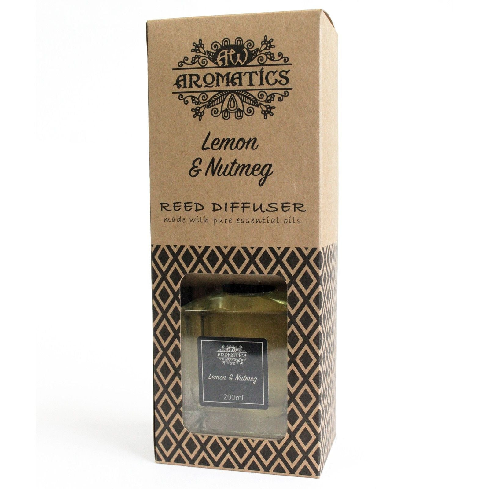 200ml Lemon & Nutmeg Essential Oil Reed Diffuser - Vivid Aromas UK