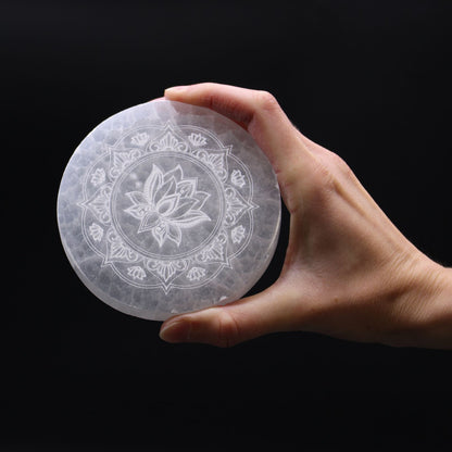 Medium Charging Plate 10cm - Lotus Mandala - Vivid Aromas UK