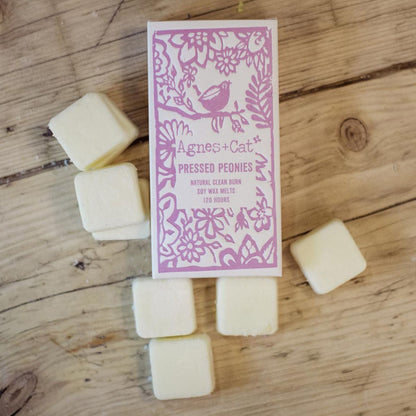 Agnes + Cat Box of 8 Wax Melts - Pressed Peonies - Vivid Aromas UK