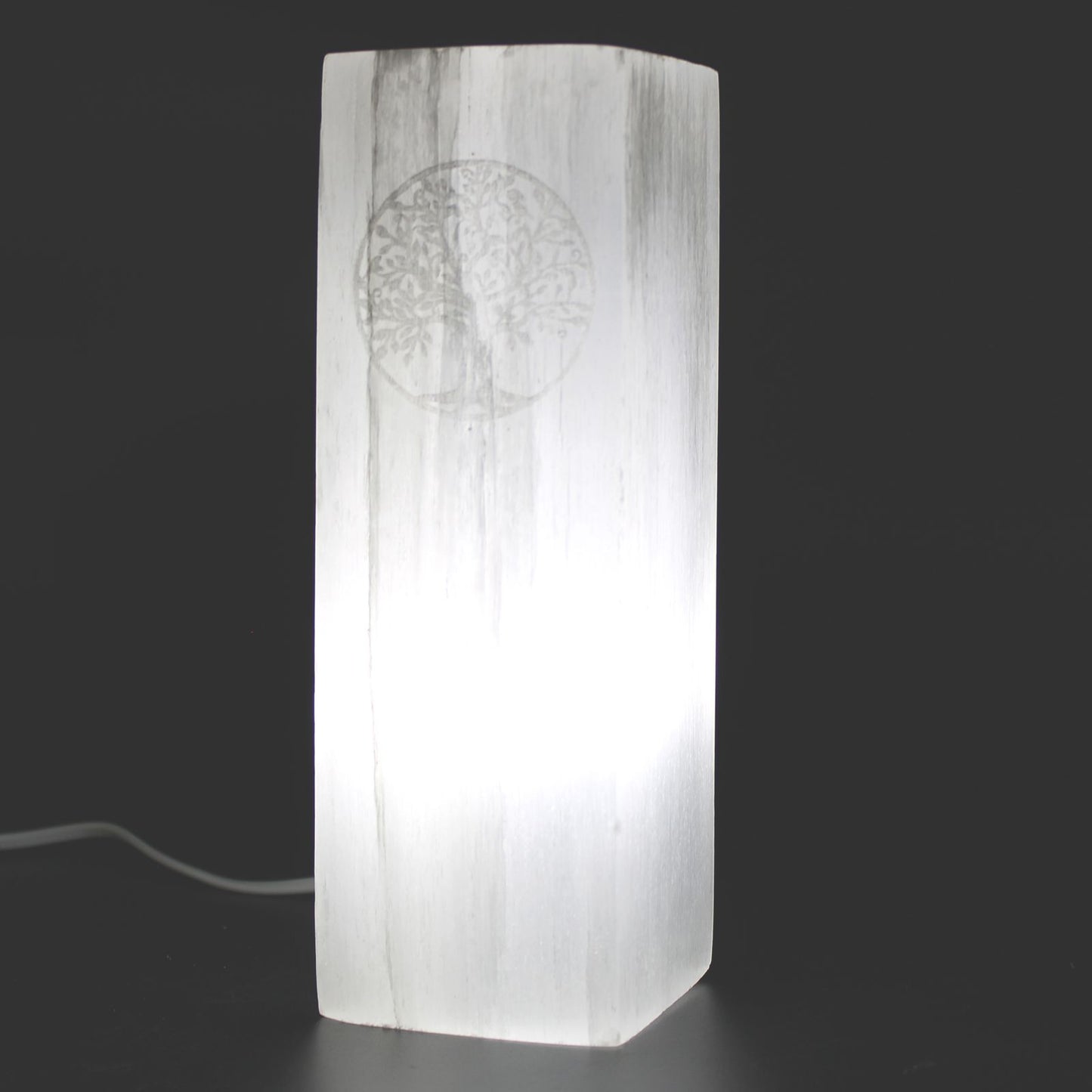 Selenite Block Lamp 25cm - Tree of Life - Vivid Aromas UK