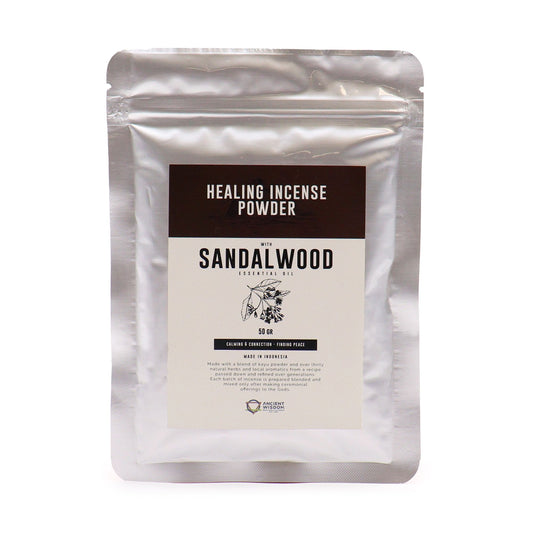Healing Incense Powder - Sandalwood 50gm - Vivid Aromas UK
