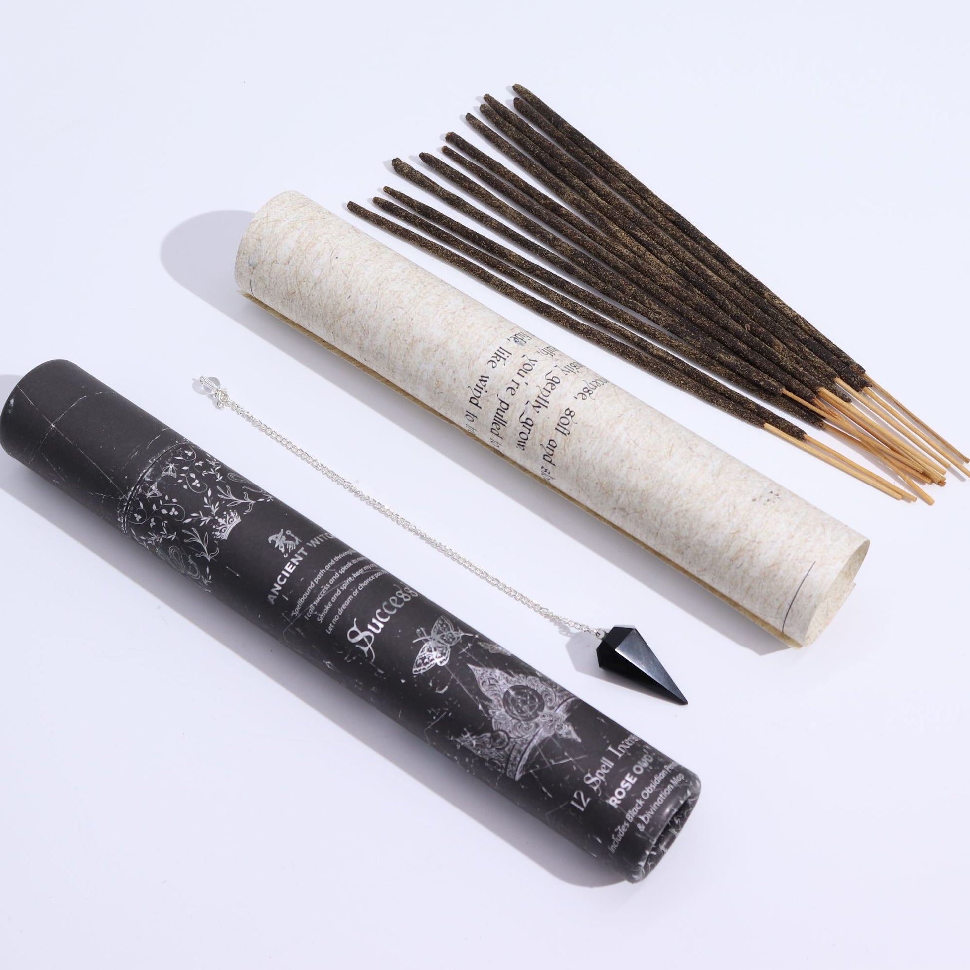 Ancient Witch Spell Incense - Success - Black Obsidian Pendulum - Vivid Aromas UK