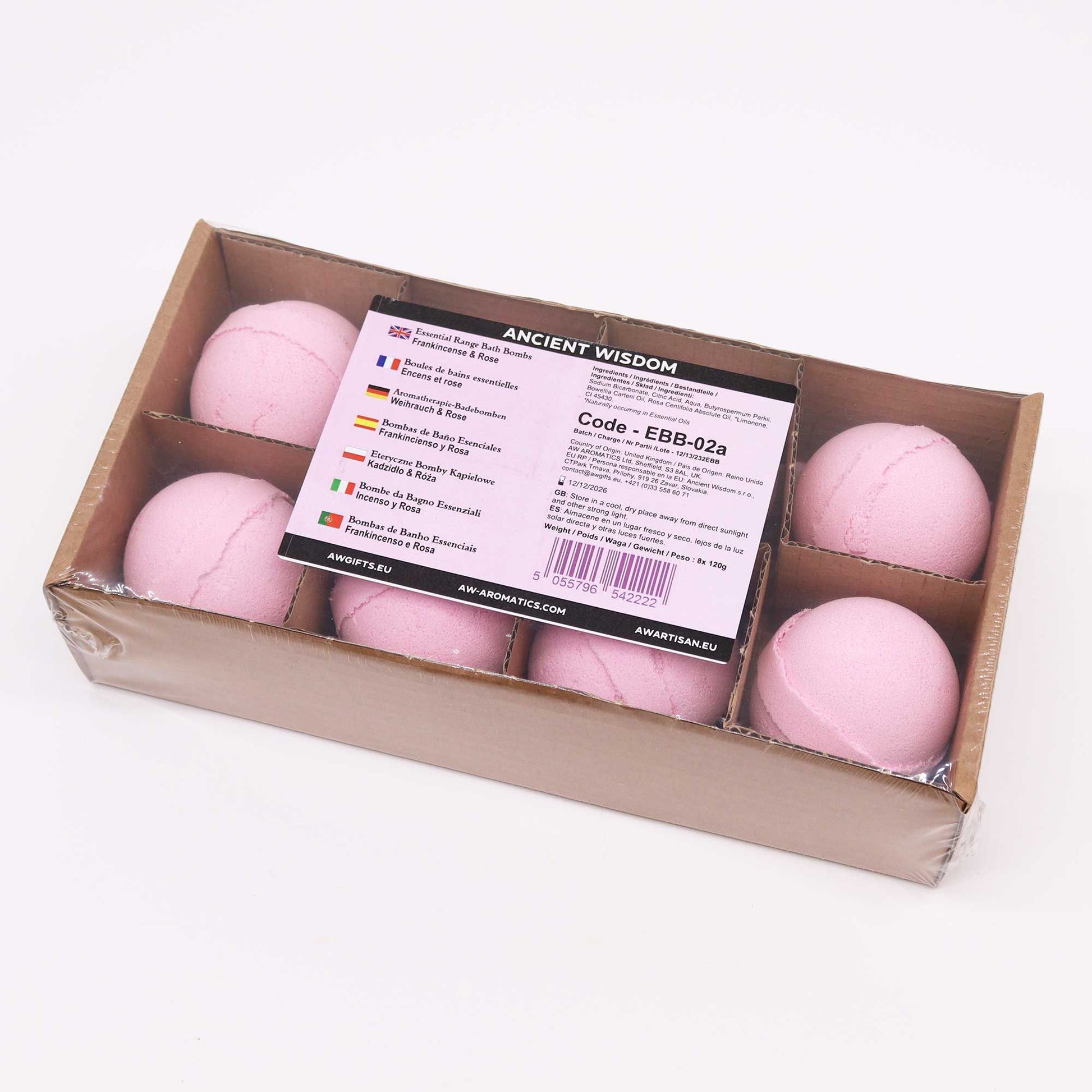 Essential Oil Bath Bomb - Frankincense & Rose - Vivid Aromas UK