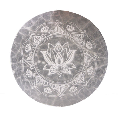 Medium Charging Plate 10cm - Lotus Mandala - Vivid Aromas UK