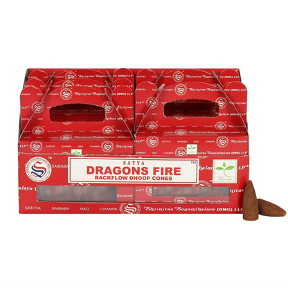 Set of 6 Dragons Fire Backflow Dhoop Cones by Satya