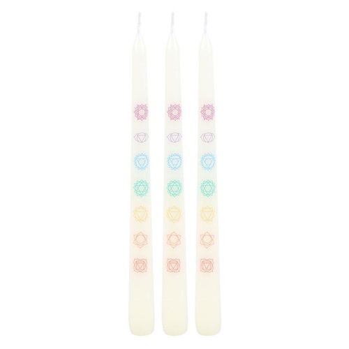 Set of 3 Chakra Balancing Taper Dinner Candles