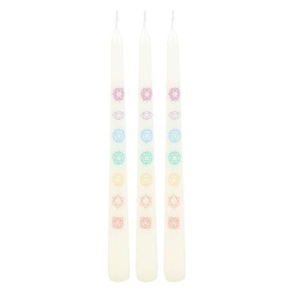 Set of 3 Chakra Balancing Taper Dinner Candles